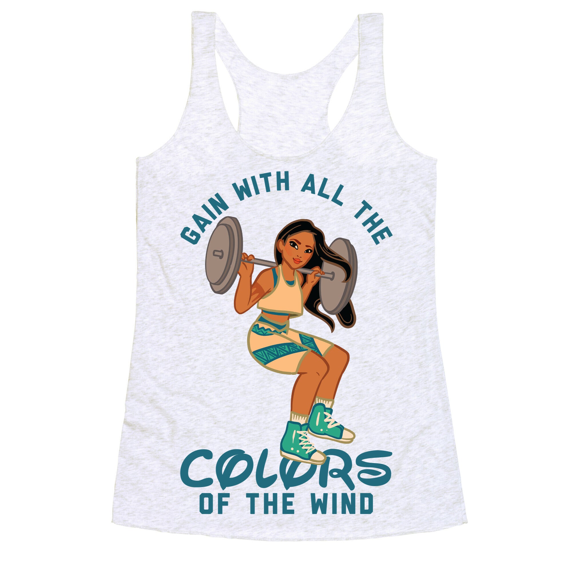 Gain with all the Colors of the Wind Pocahontas Parody Racerback Tank
